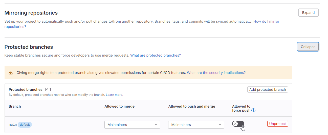 gitlab protected brances 1